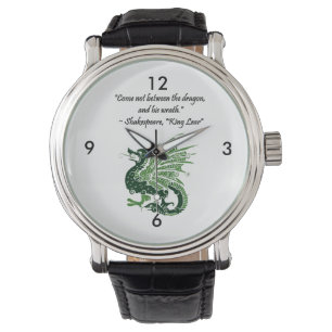 Dragon en zijn Wrath Shakespeare King Lear Cartoon Horloge
