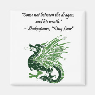 Dragon en zijn Wrath Shakespeare King Lear Cartoon Magneet