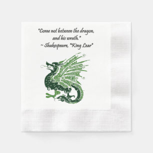 Dragon en zijn Wrath Shakespeare King Lear Cartoon Servetten