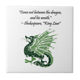 Dragon en zijn Wrath Shakespeare King Lear Cartoon Tegeltje