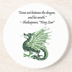 Dragon en zijn Wrath Shakespeare King Lear Cartoon Zandsteen Onderzetter