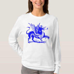 Dragon Engraving - Blauw T-shirt