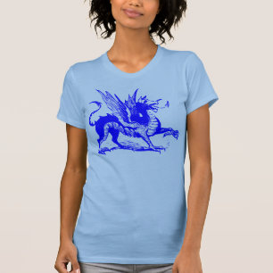 Dragon Engraving - Blauw T-shirt