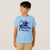 Dragon Engraving - Deep Navy T-shirt (Voorkant volledig)