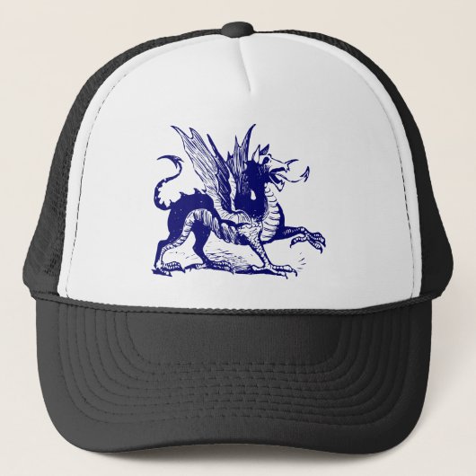 Dragon Engraving - Deep Navy Trucker Pet (Voorkant)