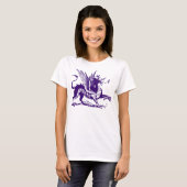 Dragon Engraving - Deep Paars T-shirt (Voorkant volledig)