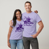 Dragon Engraving - Deep Paars T-shirt (Unisex)