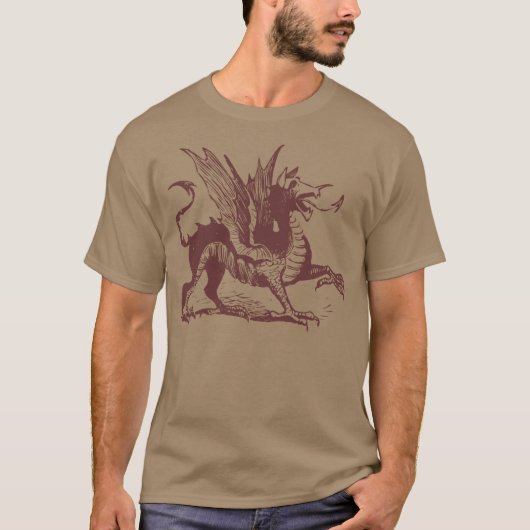 Dragon Engraving - Donkerbruin T-shirt (Voorkant)