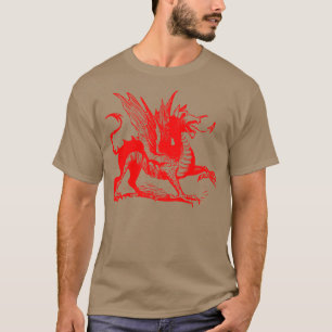 Dragon Engraving - Rood T-shirt