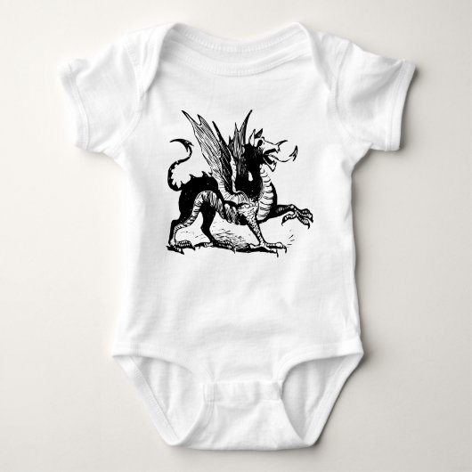 Dragon Engraving - Zwart Romper (Voorkant)