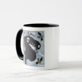 Dragon et abeille 15oz. tasse noire de poignée (Devant gauche)
