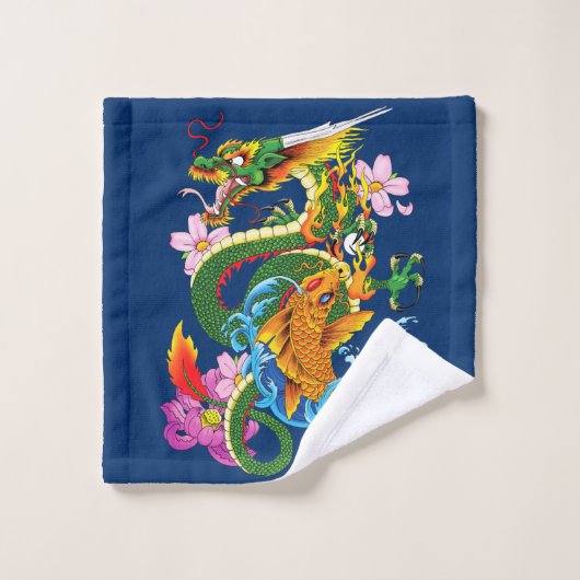 Dragon et Koi (Gant de toilette)