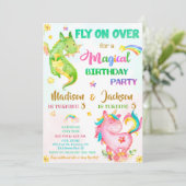 Dragon et licorne invitation anniversaire garçon & (Debout devant)