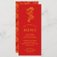 Dragon et Phoenix | Menu de thème rouge uni