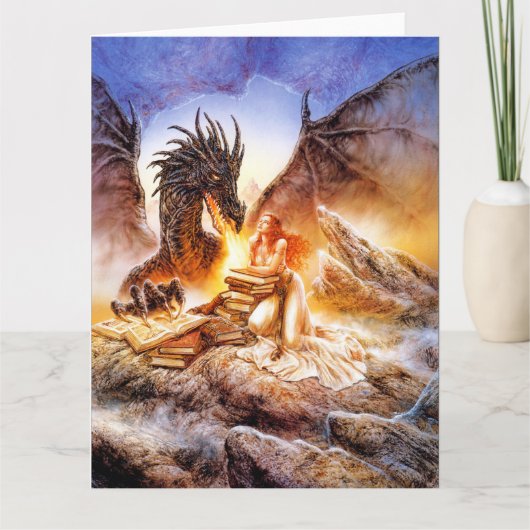 Dragon et une carte de voeux pour dame (Devant)