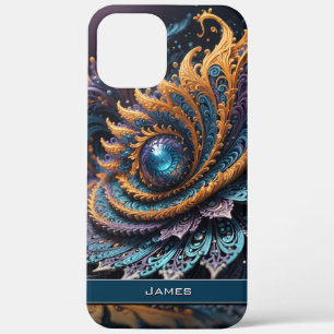 Dragon Eye Modern Abstracte geometrische fractale iPhone 12 Pro Max Hoesje