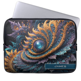 Dragon Eye Modern Abstracte geometrische fractale  Laptop Sleeve