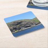 Dragon Face Rock Cliffs Skye Vierkante Kartonnen Onderzetter (Schuin)