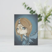 Dragon Fairy briefkaart blue (Staand voorkant)