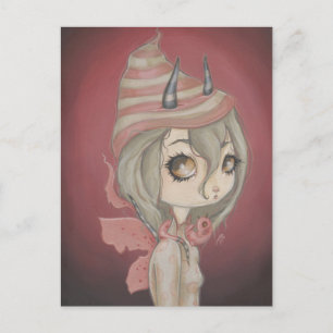 Dragon fairy briefkaart roze