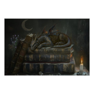 Dragon Fantaisiste sur Livres Art Mural   Académie