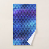 Dragon Fantastique Iridescent Écailles Bleues Viol (Serviette à main)