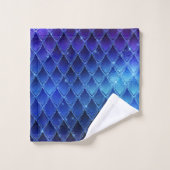 Dragon Fantastique Iridescent Écailles Bleues Viol (Gant de toilette)