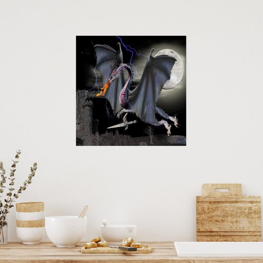 Dragon fantasy art poster (Keuken)