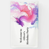 Dragon Fantasy Kids Verjaardagsbanner Spandoek (Verticaal)