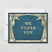 Dragon Fantasy Modern Deco Wedding Bedankkaart (Voorkant)