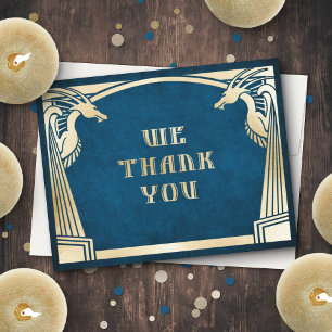 Dragon Fantasy Modern Deco Wedding Bedankkaart