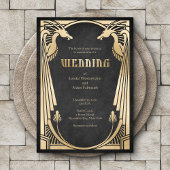 Dragon Fantasy Modern Deco Wedding Kaart