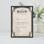 Dragon Fantasy Modern Deco Wedding RSVP Kaartje (Staand voorkant)