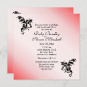 Dragon Fantasy Rode bruiloft uitnodiging (Voorkant / Achterkant)