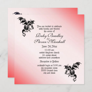 Dragon Fantasy Rode bruiloft uitnodiging