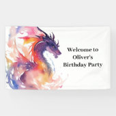 Dragon Fantasyland Avontuur Verjaardagsbanner Spandoek (Horizontaal)