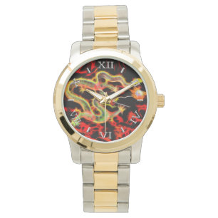 Dragon Fire decor op Lucky Energy Dial Horloge