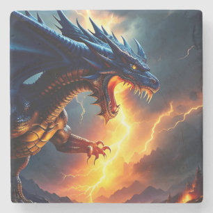 Dragon Fire Lightning Fight 2 Stenen Onderzetter