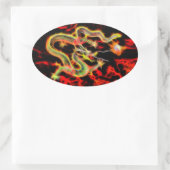Dragon Fire on Lucky Energy Ovale Sticker (Tas)