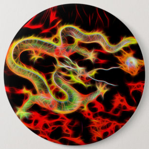Dragon Fire on Lucky Energy Ronde Button 6,0 Cm