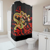 Dragon Fire op Lucky Energy-ontwerp Douchegordijn (In situ)