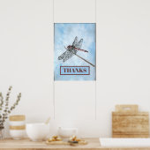 Dragon Fly, BEDANKT, voeg tekst toe Poster (Keuken)