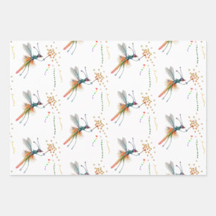 Dragon Fly Fairy kerstcadeaupapier Inpakpapier Vel