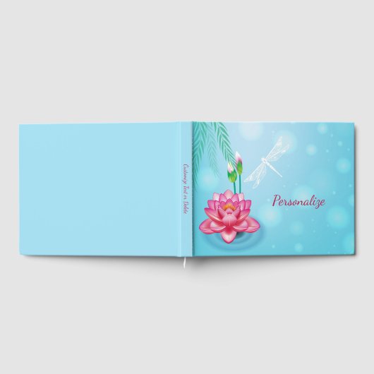Dragon Fly Pink Lotus Flower Personalized Gastenboek (Volledig)