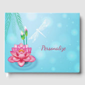 Dragon Fly Pink Lotus Flower Personalized Gastenboek (Voorkant)
