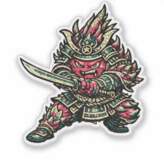 Dragon Fruit Duelist — Funny Exotic Fruit Samurai  Sticker