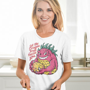 Dragon Fruit Karakter Genieten van een Lekkere Tra T-shirt