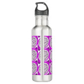 Dragon Fruit Paars Doodles Monogram Waterfles (Achterkant)