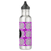 Dragon Fruit Paars Doodles Monogram Waterfles (Rechts)