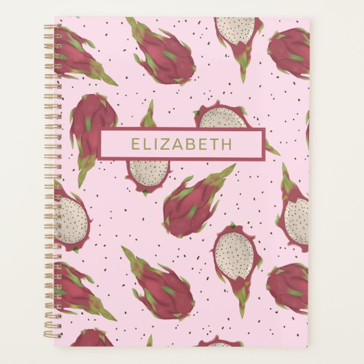 Dragon Fruit Pattern Tropical Personalized Custom Planner (Voorkant)